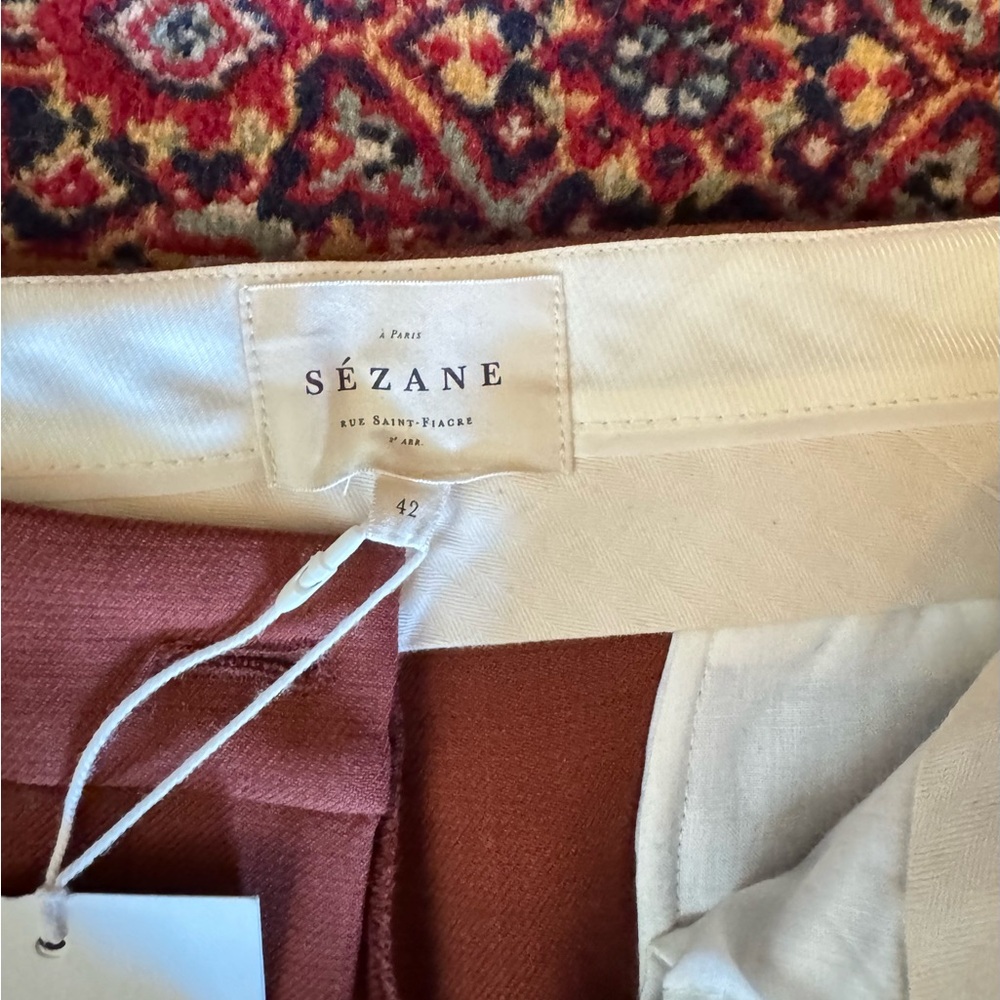 Sezane Martin Crop Trousers Hazelnut - Size 10 - Picture 4 of 5